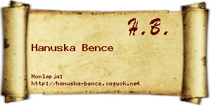 Hanuska Bence névjegykártya